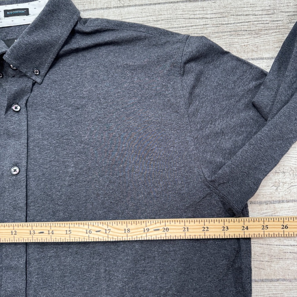 Buttercloth Shirt Men's 2XL Gray Long Sleeve Regular Fit Button Down Icy Cotton - Picture 3 of 6